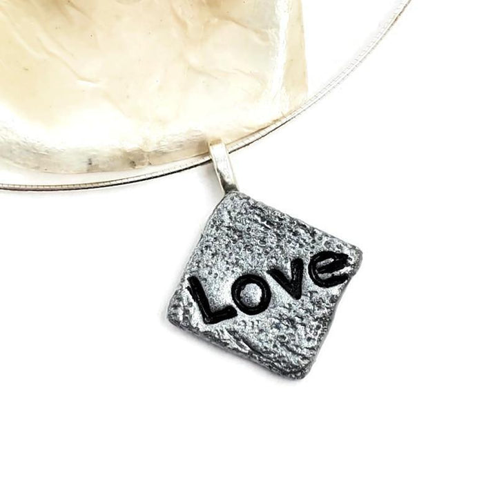 3/4" Square Pendant - Love Rock-Sale-PMP28 Love-Love Rock-Tiry Originals, LLC