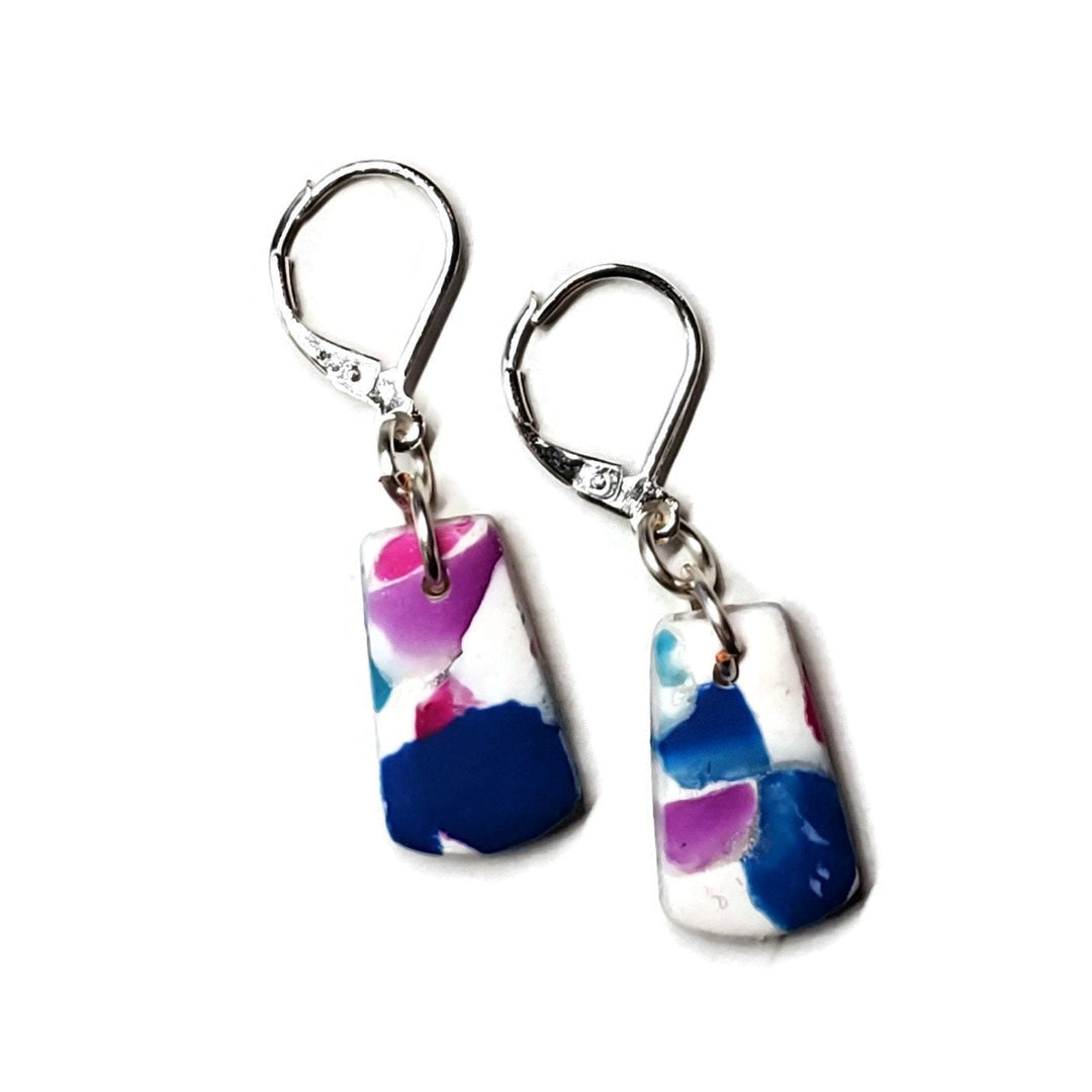 3/8" by 5/8" Triangle Dangle Earring - Confetti-Sale-PME39 #2-Option #2-Tiry Originals, LLC