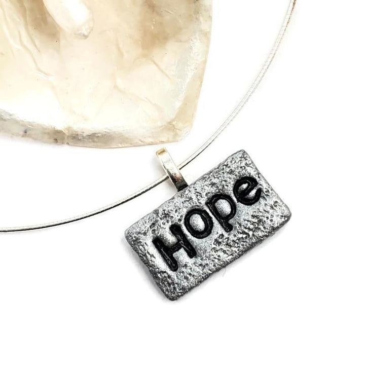 5/8" x 1" Rectangle Pendant - Hope Rock-Sale-PMP27 Hope word-Hope Rock-Tiry Originals, LLC