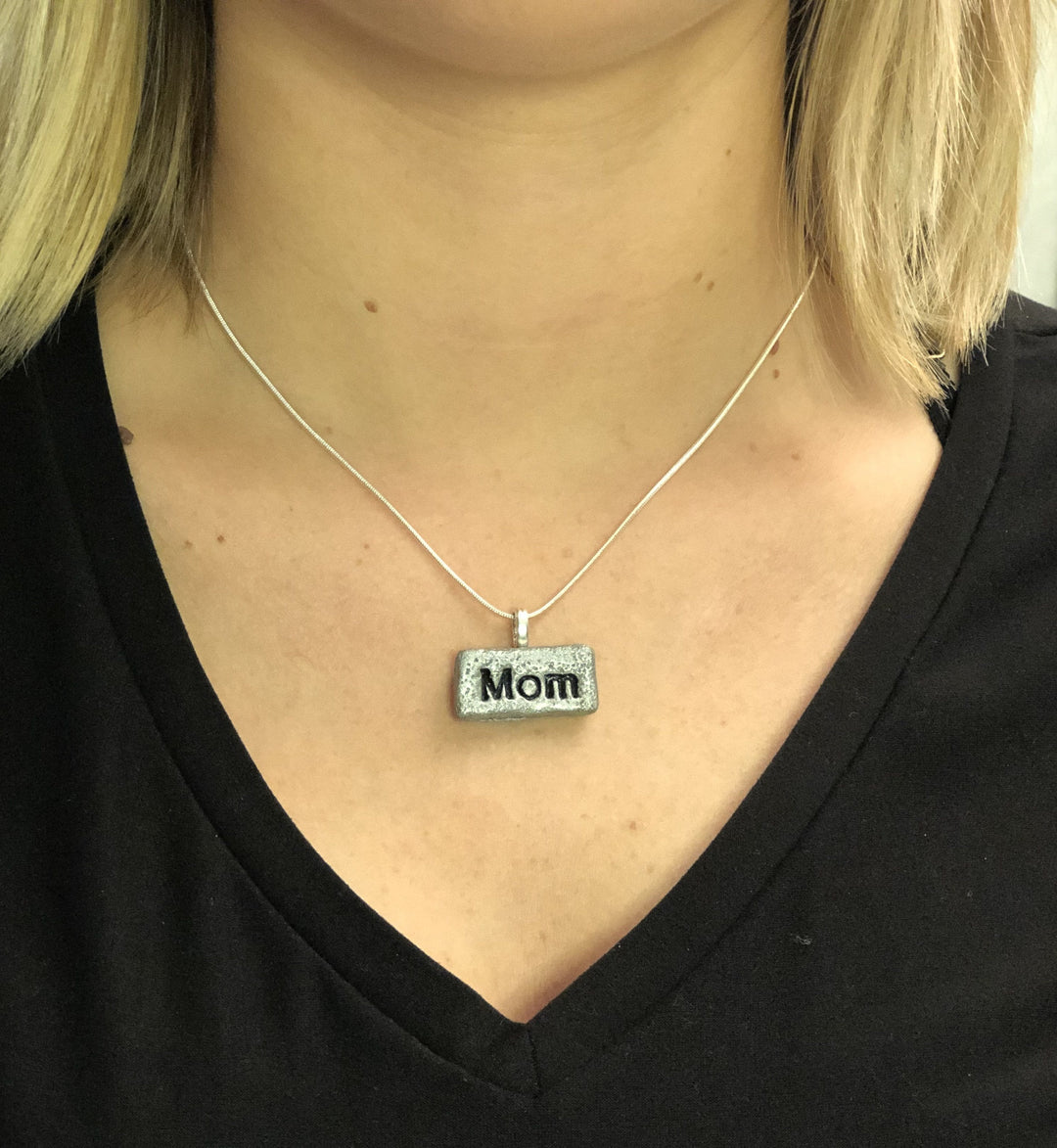 5/8" x 1" Rectangle Pendant - Mom Rock-Sale-PMP27 Mom-Mom Rock-Tiry Originals, LLC