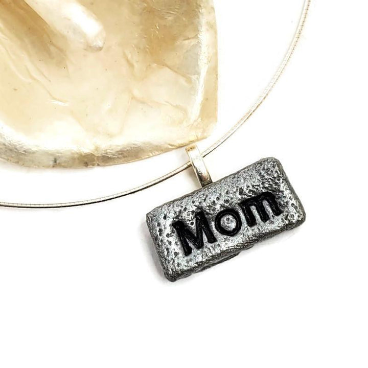 5/8" x 1" Rectangle Pendant - Mom Rock-Sale-PMP27 Mom-Mom Rock-Tiry Originals, LLC